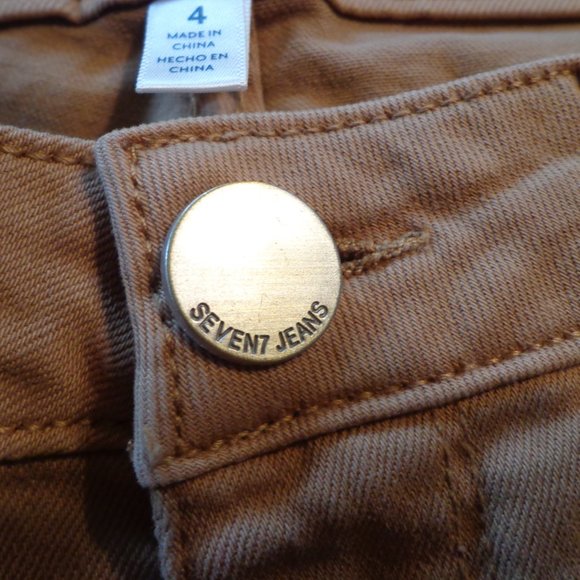 NWOT Seven 7 Pants Size 4 Honey Brown Skinny Leg Zip/Button Closure - Picture 11 of 14